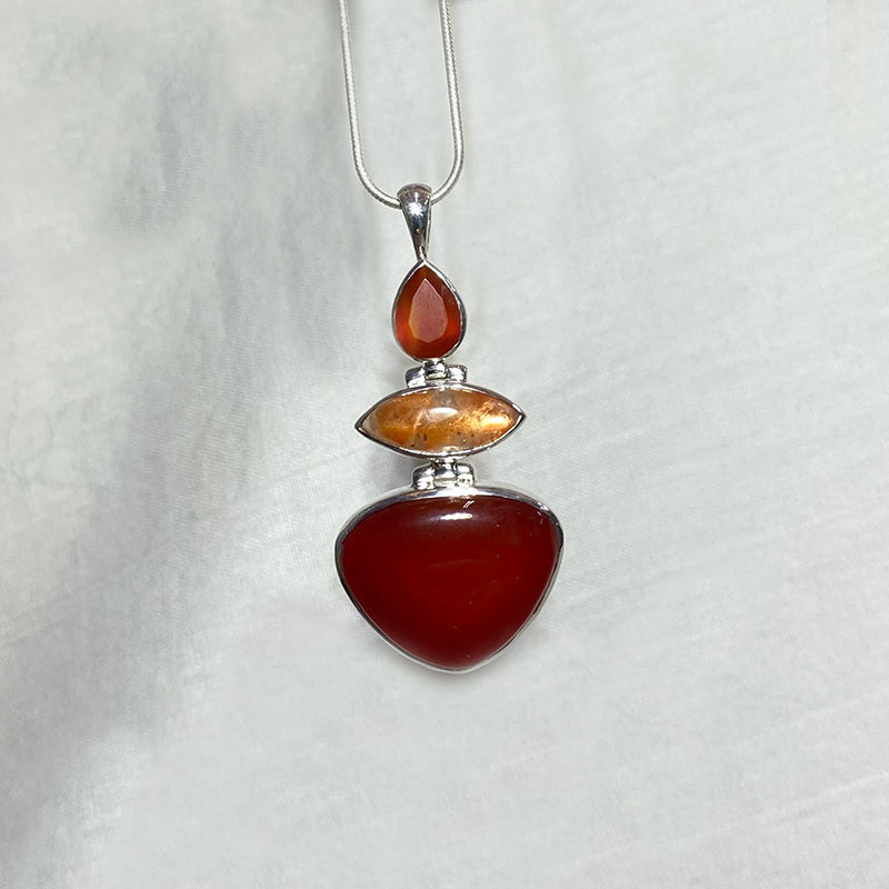 Combination Sunstone & Carnelian Pendant