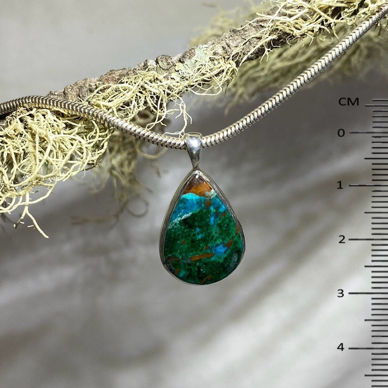 Teardrop Chrysocolla Malachite Pendant