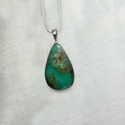 Teardrop Chrysoprase Pendant