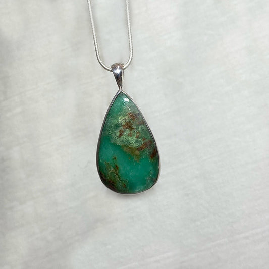 Teardrop Chrysoprase Pendant