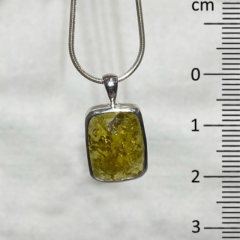 Rectangle Faceted Grossular Garnet Pendant