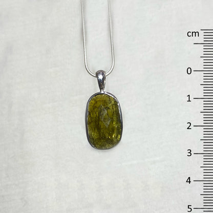 Faceted Oval Grossular Garnet Pendant