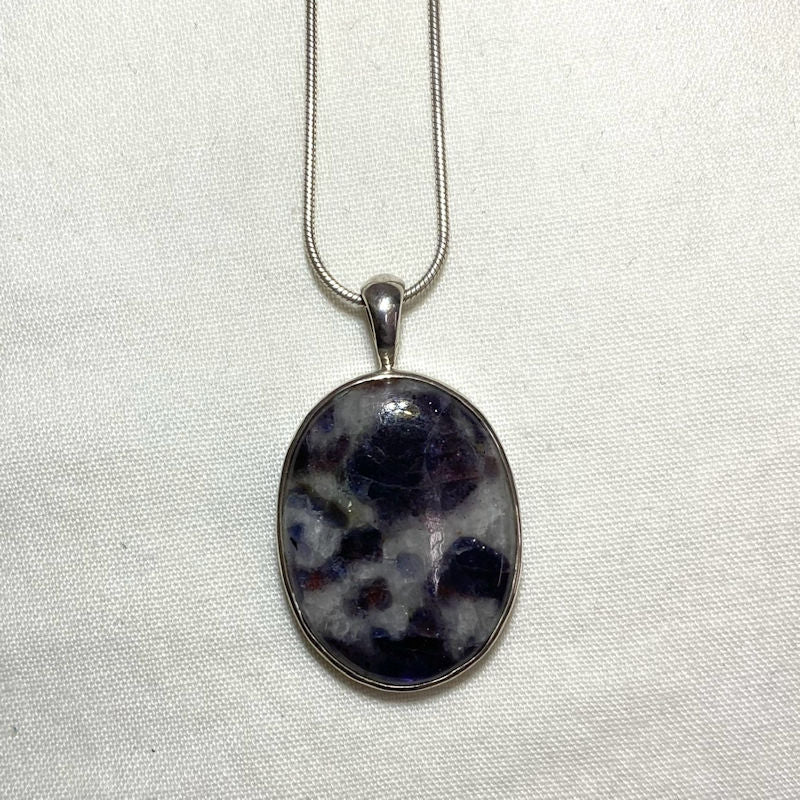 Oval Iolite & Sunstone Pendant