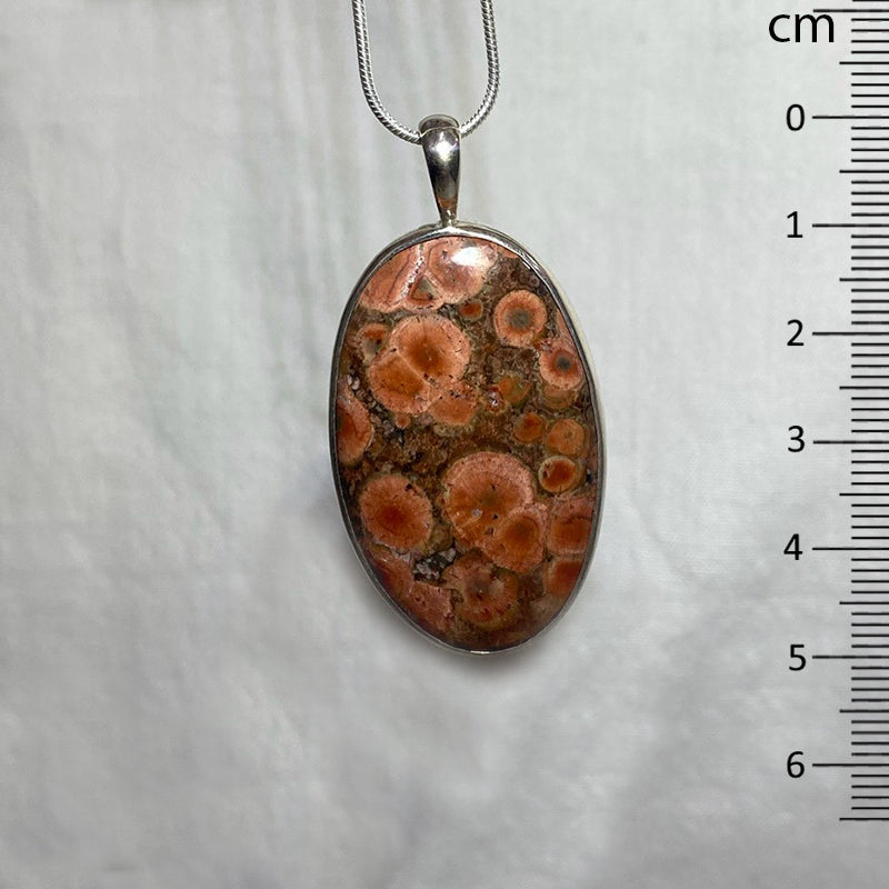 Oval Poppy Jasper Pendant