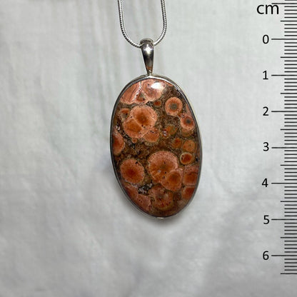 Oval Poppy Jasper Pendant