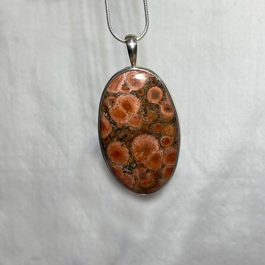 Oval Poppy Jasper Pendant