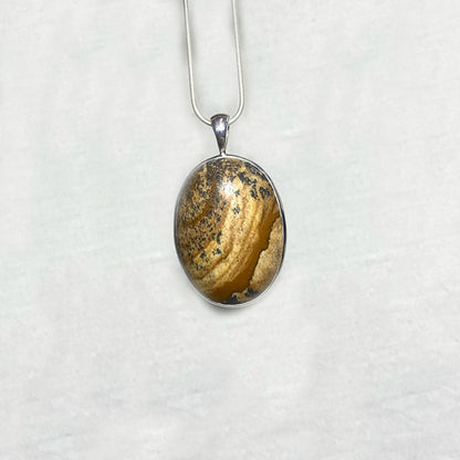 Oval Picture Jasper Pendant