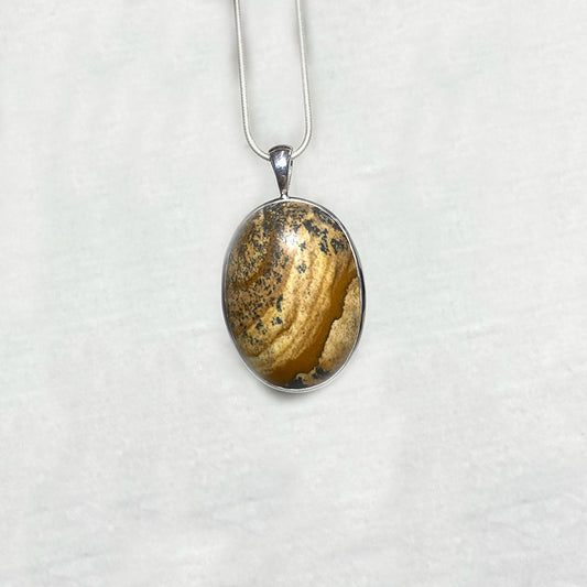 Oval Picture Jasper Pendant