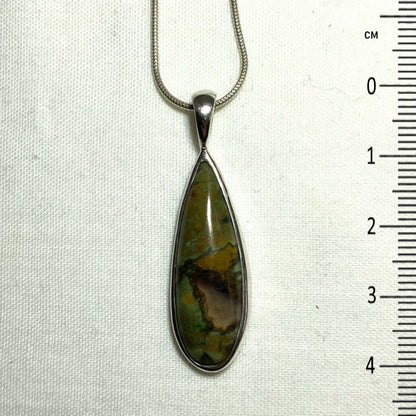 Teardrop Rainforest Rhyolite Jasper Pendant
