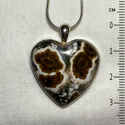 Heart Shaped Ocean Jasper Pendant