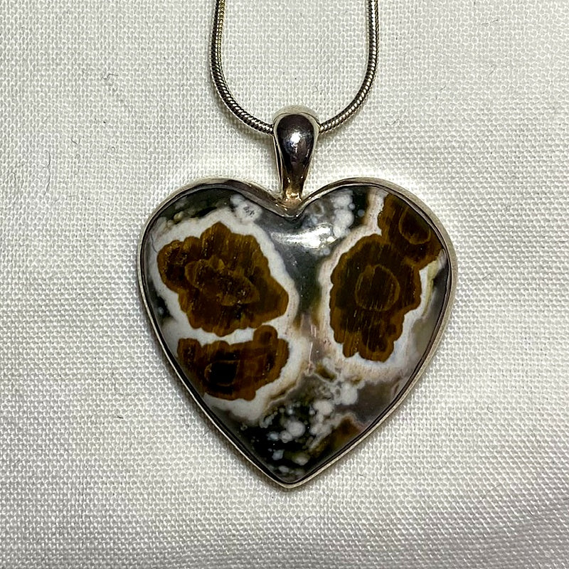 Heart Shaped Ocean Jasper Pendant