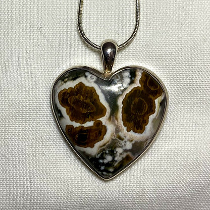Heart Shaped Ocean Jasper Pendant