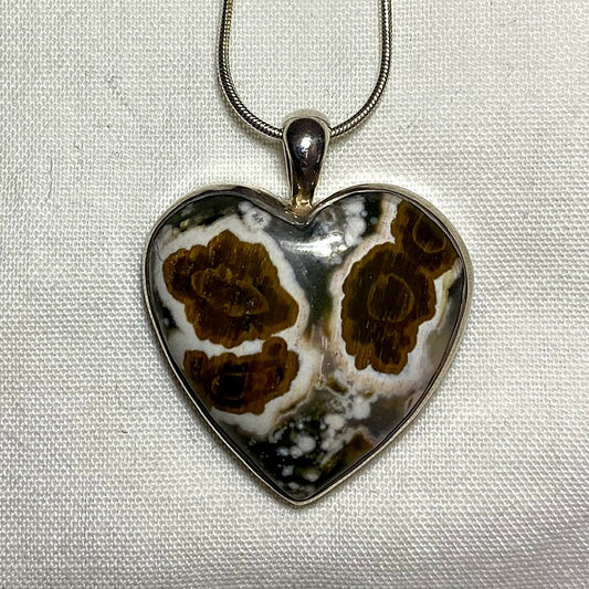 Heart Shaped Ocean Jasper Pendant
