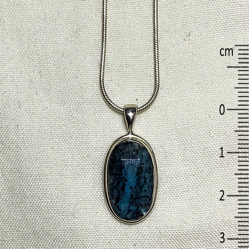 Faceted Oval Ocean Kyanite Pendant