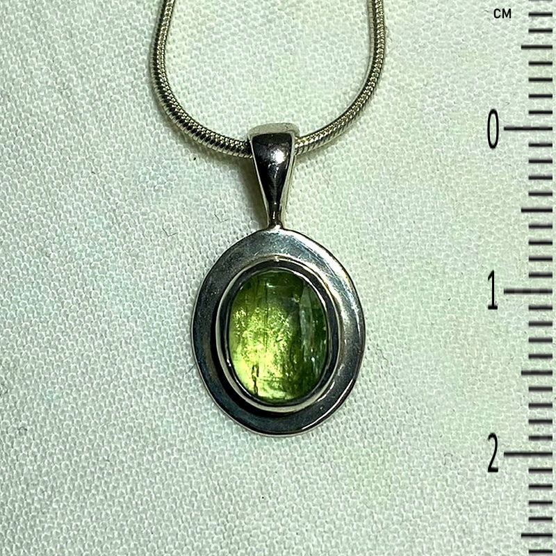 Faceted Oval Green Kyanite Pendant