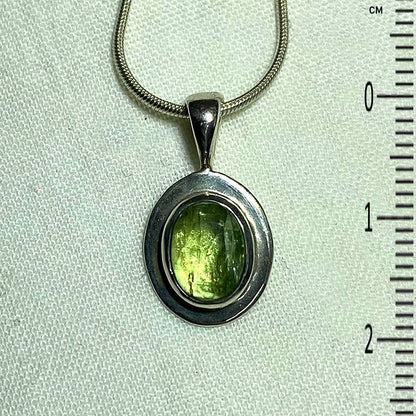 Faceted Oval Green Kyanite Pendant