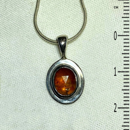 Oval Faceted Orange Kyanite Pendant