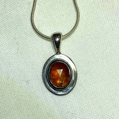 Oval Faceted Orange Kyanite Pendant