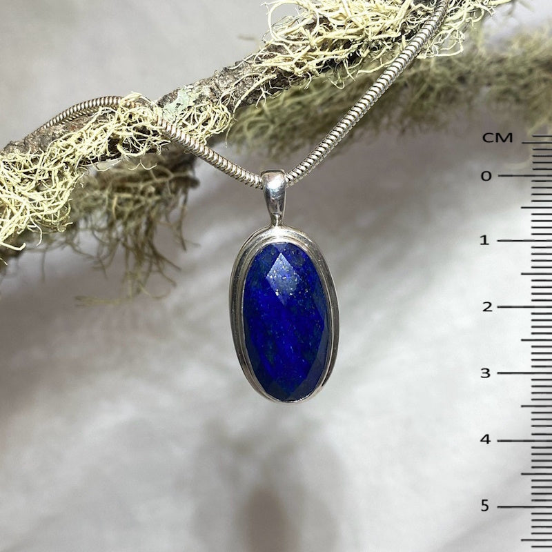 Ornate Sterling Silver Oval Lapis Lazuli Pendant