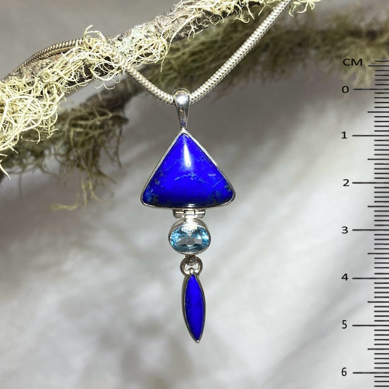 Combination Lapis Lazuli and Blue Topaz Pendant