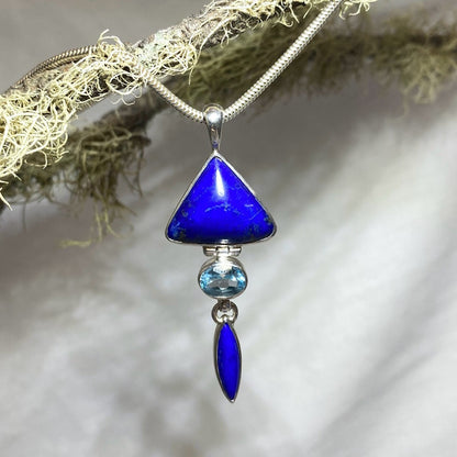 Combination Lapis Lazuli and Blue Topaz Pendant