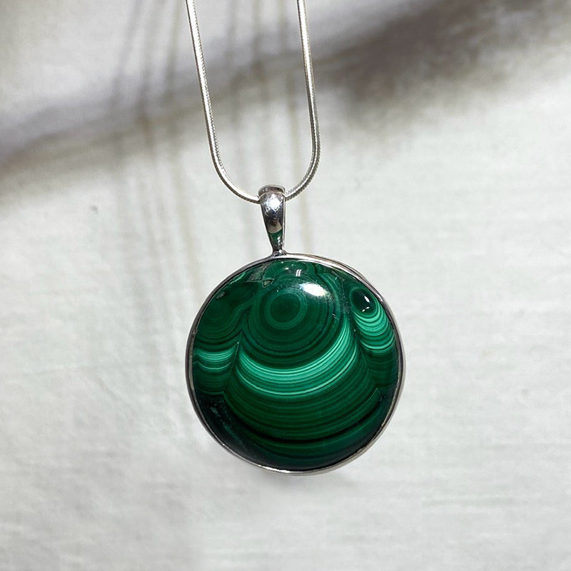 Round Malachite Pendant