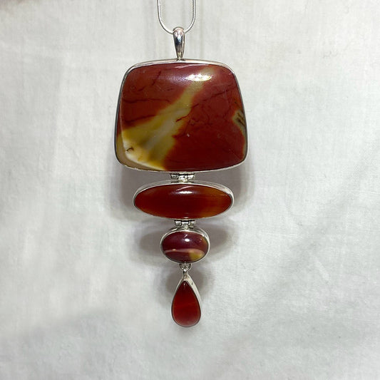 Combination Mookaite Jasper & Carnelian Pendant