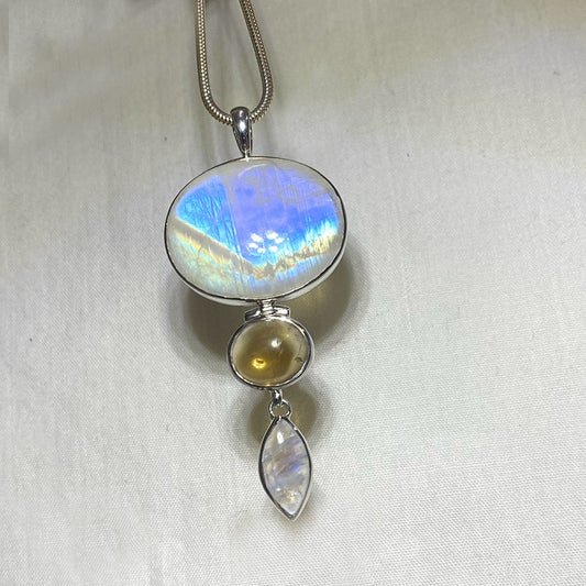 Combination Moonstone & Citrine Pendant