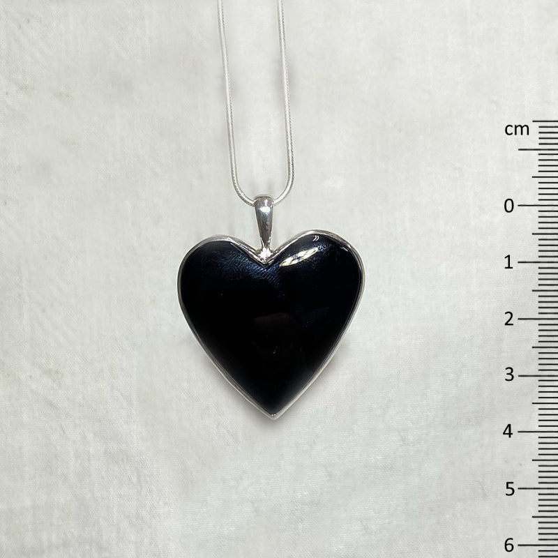 Heart Shaped Black Onyx Pendant