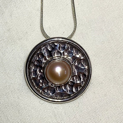 Round Apricot Pearl Pendant