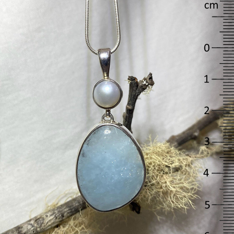 Aquamarine & Pearl Pendant