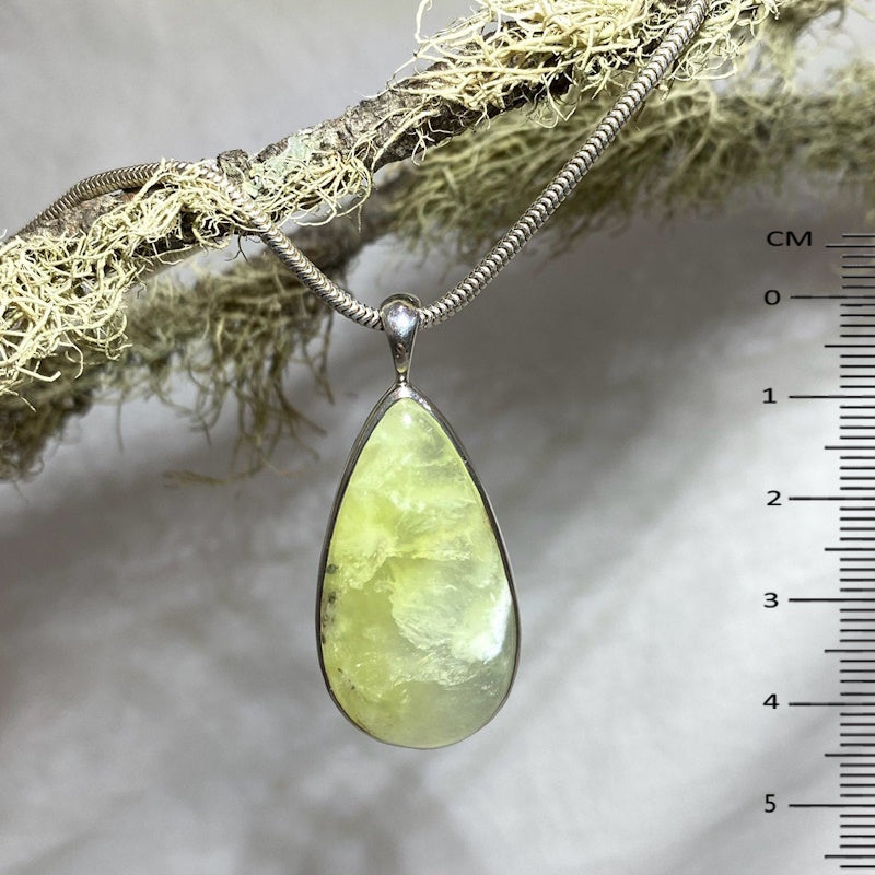 Teardrop Prehnite Pendant