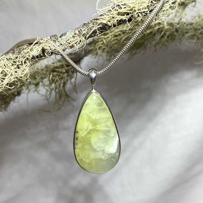 Teardrop Prehnite Pendant