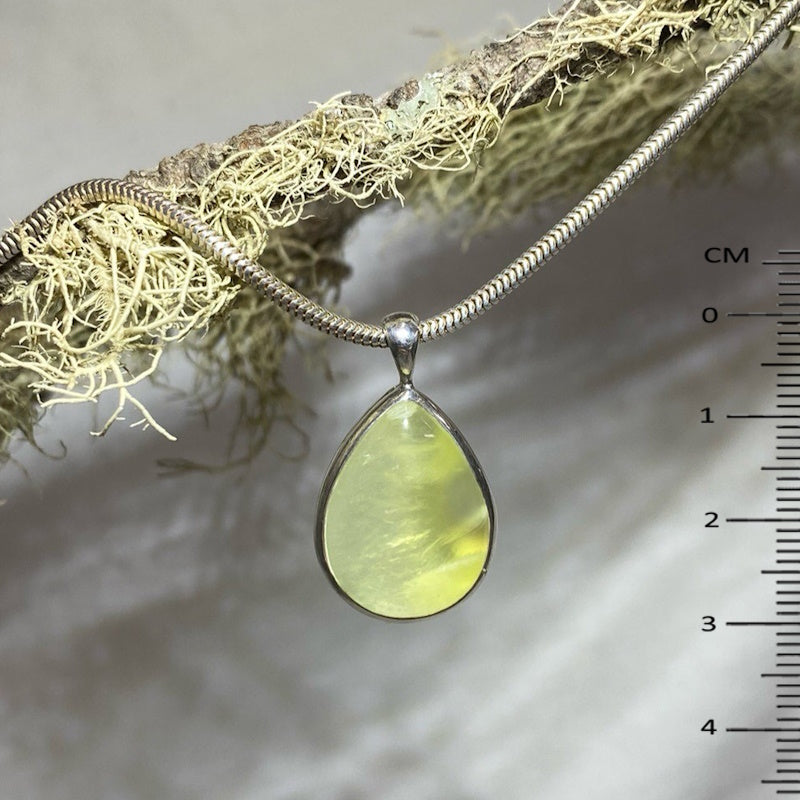 Teardrop Prehnite Pendant