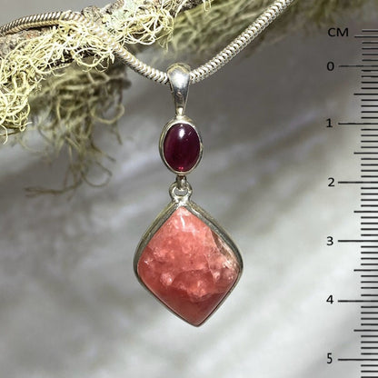 Combination Rhodocrhosite and Garnet Pendant