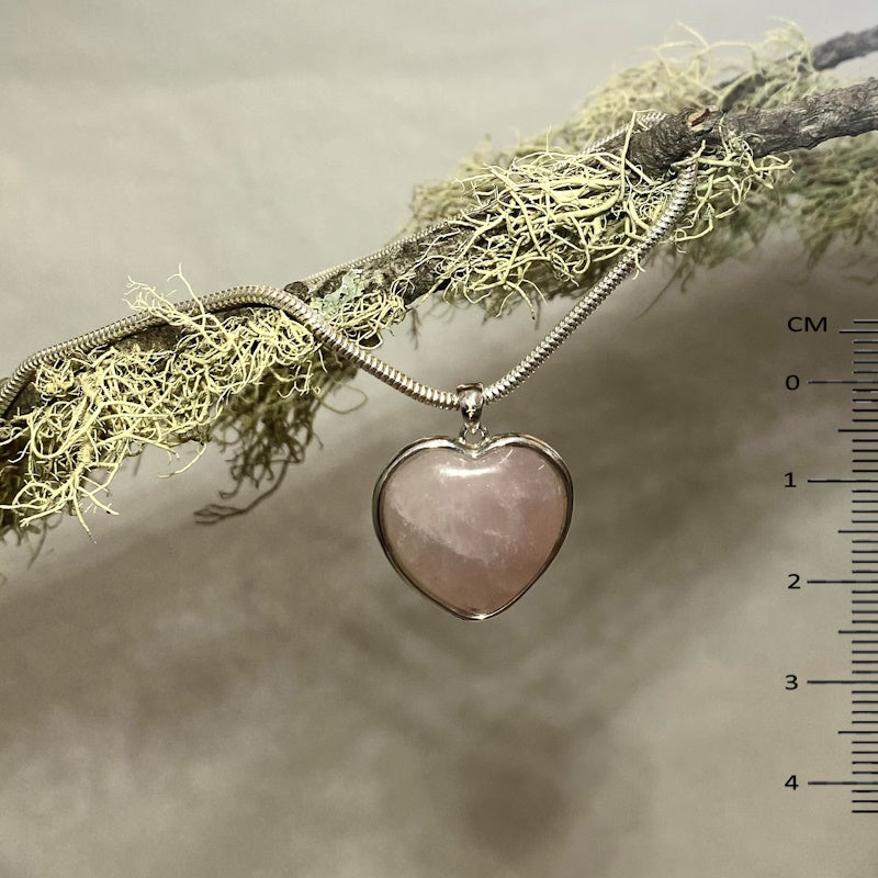 Heart Shaped Rose Quartz Pendant