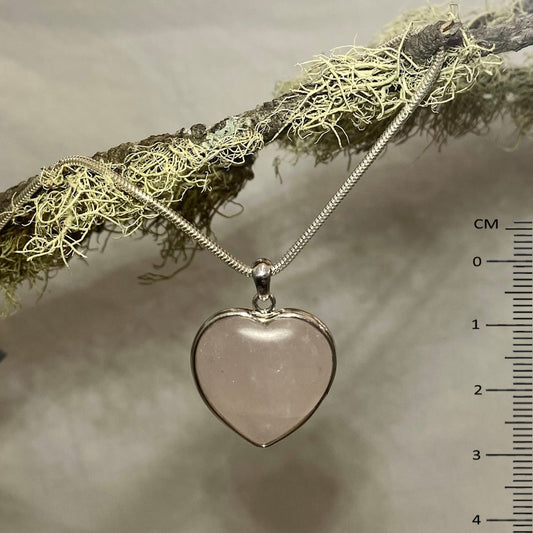 Heart Shaped Rose Quartz Pendant