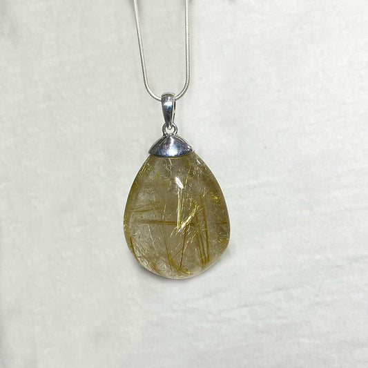 Teardrop Rutilated Quartz Pendant