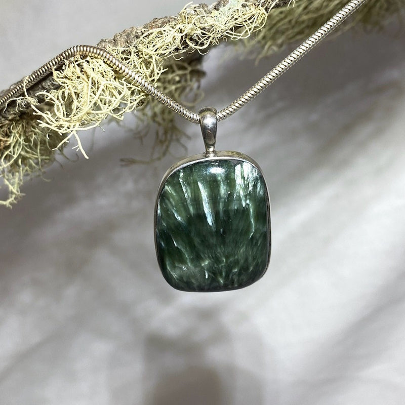 Square Shaped Seraphinite Pendant