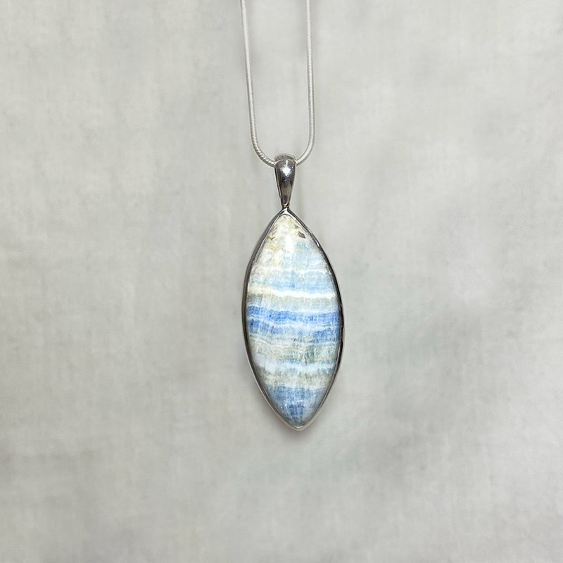 Marquise Shaped Blue Scheelite Pendant