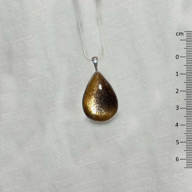 Teardrop Meteor Shower Sunstone Pendant