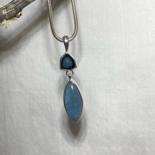 Combination Bi-Colour Tourmaline & Aquamarine Pendant