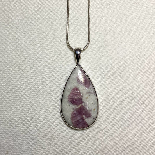 Teardrop Tourmaline In Quartz Pendant