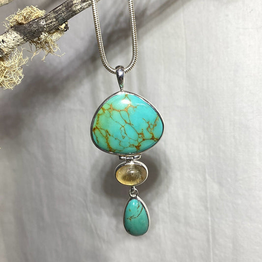 Combination Turquoise & Citrine Pendant