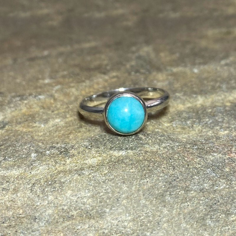 Round Amazonite Ring- Size 8