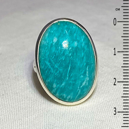 Oval Amazonite Ring- Size 9.5
