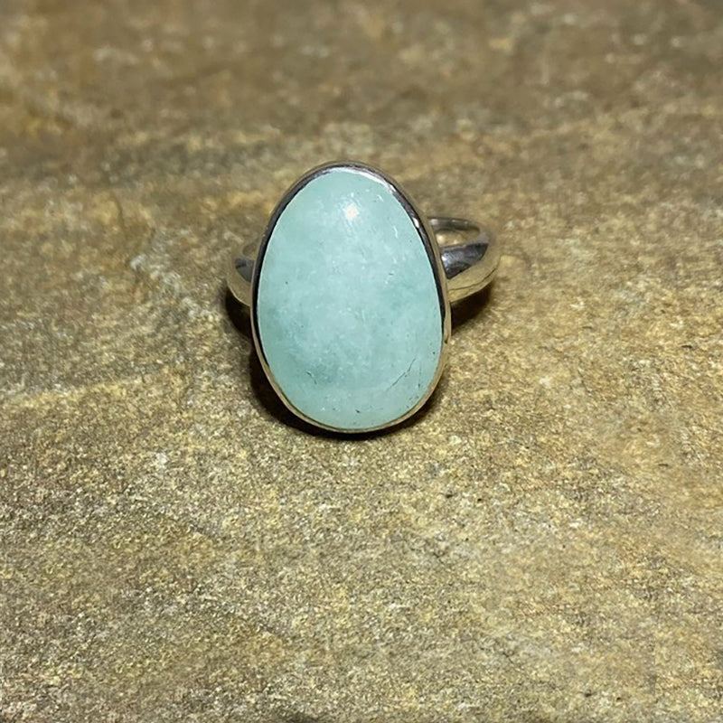 Oval Aquamarine Ring- Size 8