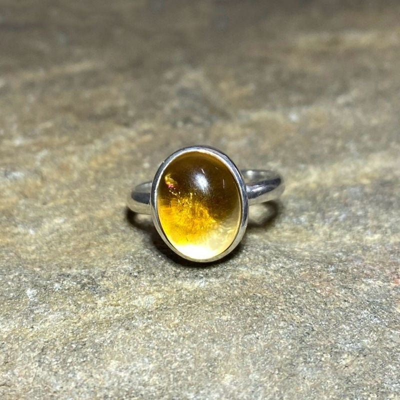 Oval Citrine Ring- Size 6