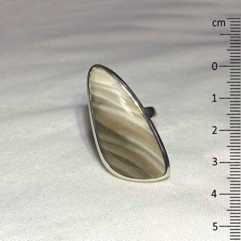 Freeform Polish Flint Ring- Size 8