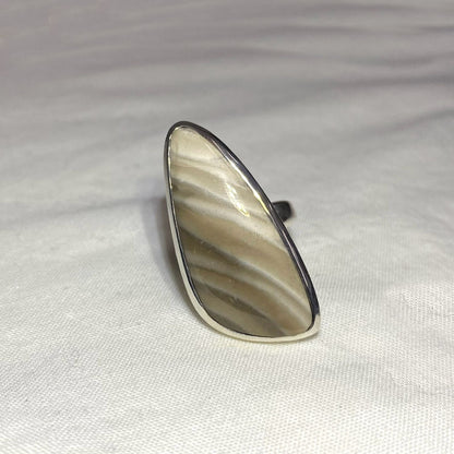 Freeform Polish Flint Ring- Size 8